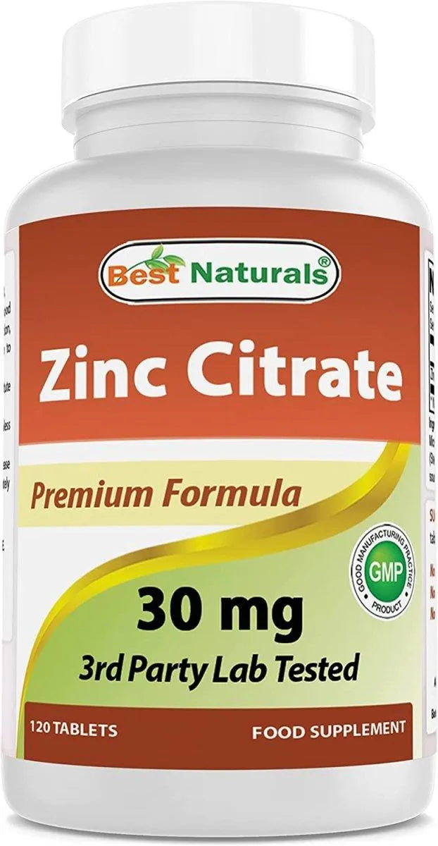 BEST NATURALS - Best Naturals Zinc 30Mg. 120 Tabletas - The Red Vitamin MX - Suplementos Alimenticios - {{ shop.shopifyCountryName }}