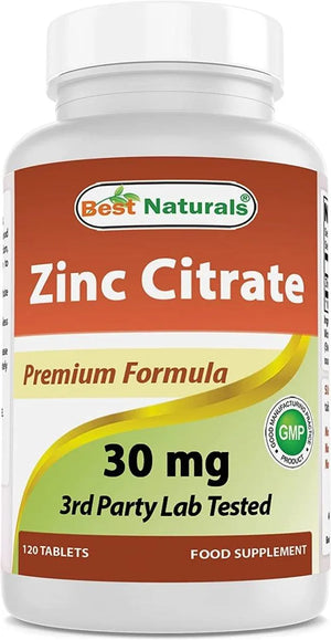 BEST NATURALS - Best Naturals Zinc 30Mg. 120 Tabletas - The Red Vitamin MX - Suplementos Alimenticios - {{ shop.shopifyCountryName }}