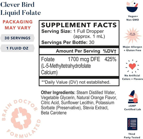 BEST NEST WELLNESS - Best Nest Wellness Liquid Methyl Folate 1700mcg 1 Fl.Oz. - The Red Vitamin MX - Suplementos Alimenticios - {{ shop.shopifyCountryName }}