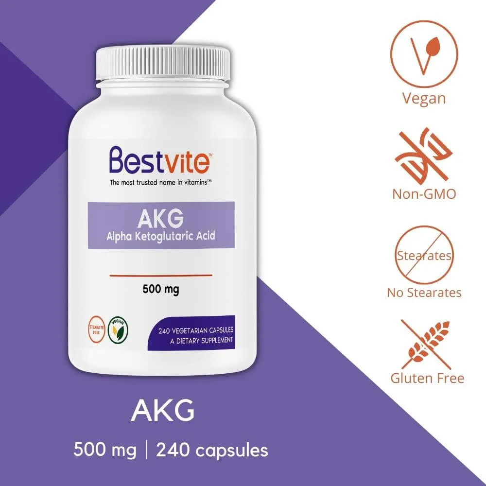 BESTVITE - Bestvite AKG 500Mg. 240 Capsulas - The Red Vitamin MX - Suplementos Alimenticios - {{ shop.shopifyCountryName }}