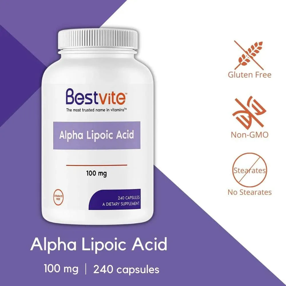 BESTVITE - BESTVITE Alpha Lipoic Acid 100Mg. 240 Capsulas - The Red Vitamin MX - Suplementos Alimenticios - {{ shop.shopifyCountryName }}