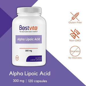 BESTVITE - BESTVITE Alpha Lipoic Acid 300Mg. 120 Capsulas - The Red Vitamin MX - Suplementos Alimenticios - {{ shop.shopifyCountryName }}