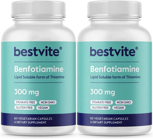 BESTVITE - BESTVITE Benfotiamine 300Mg. 120 Capsulas - The Red Vitamin MX - Suplementos Alimenticios - {{ shop.shopifyCountryName }}