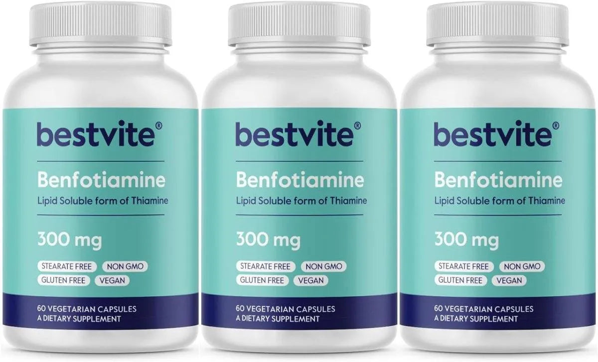 BESTVITE - BESTVITE Benfotiamine 300Mg. 180 Capsulas - The Red Vitamin MX - Suplementos Alimenticios - {{ shop.shopifyCountryName }}