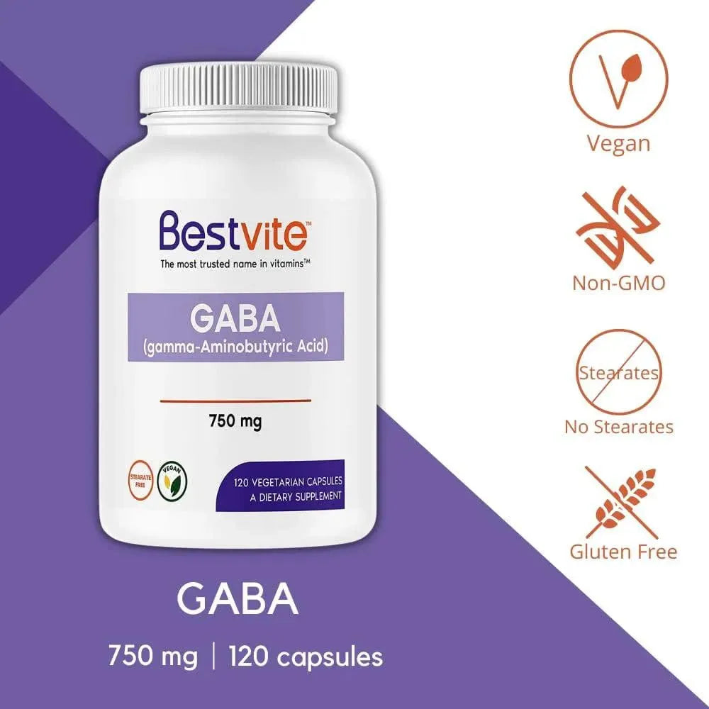 BESTVITE - BESTVITE GABA 750Mg. 120 Capsulas - The Red Vitamin MX - Suplementos Alimenticios - {{ shop.shopifyCountryName }}