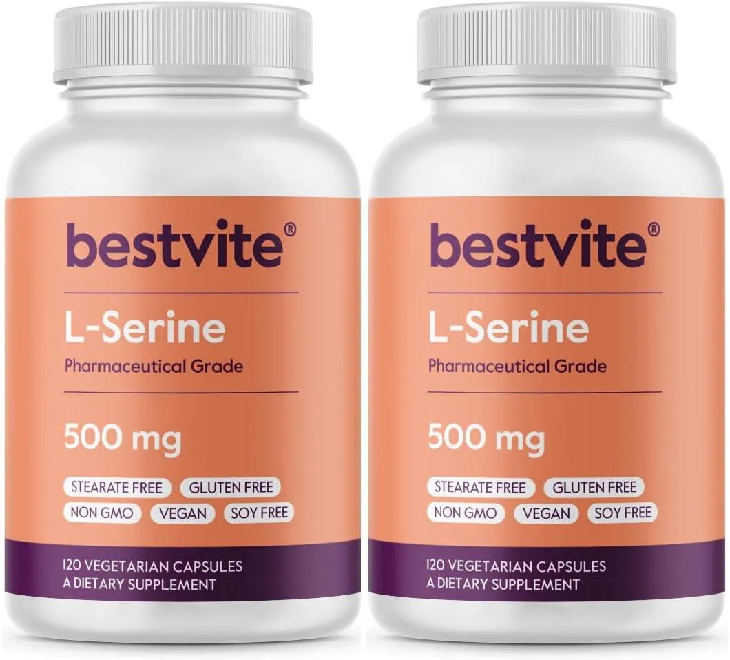 BESTVITE - BESTVITE L-Serine 500Mg. 120 Capsulas 2 Pack - The Red Vitamin MX - Suplementos Alimenticios - {{ shop.shopifyCountryName }}