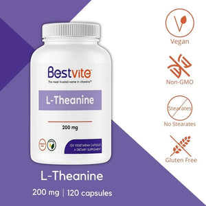 BESTVITE - Bestvite L-Theanine 200Mg. 120 Capsulas - The Red Vitamin MX - Suplementos Alimenticios - {{ shop.shopifyCountryName }}