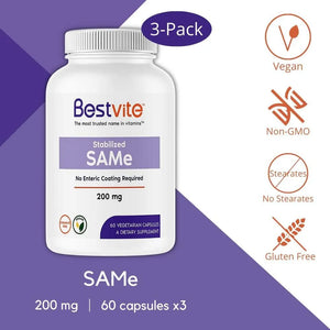 BESTVITE - BESTVITE SAM-e 200Mg. 60 Capsulas 3 Pack - The Red Vitamin MX - Suplementos Alimenticios - {{ shop.shopifyCountryName }}