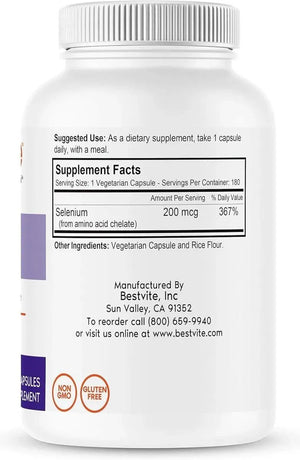 BESTVITE - Bestvite Selenium 200mcg 180 Capsulas - The Red Vitamin MX - Suplementos Alimenticios - {{ shop.shopifyCountryName }}