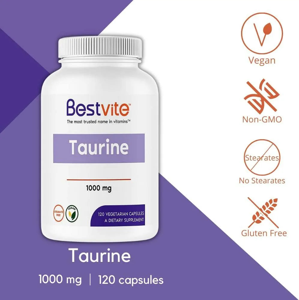 BESTVITE - BESTVITE Taurine 1000Mg. 120 Capsulas - The Red Vitamin MX - Suplementos Alimenticios - {{ shop.shopifyCountryName }}