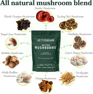 BETTERBRAND - Betterbrand BetterMushrooms Mushroom Gummies 60 Gomitas - The Red Vitamin MX - Suplementos Alimenticios - {{ shop.shopifyCountryName }}