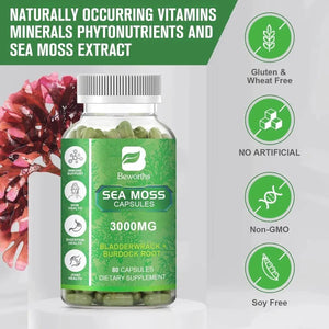 BEWORTHS - Beworths Sea Moss Capsules 3000Mg. 80 Capsulas - The Red Vitamin MX - Suplementos Alimenticios - {{ shop.shopifyCountryName }}