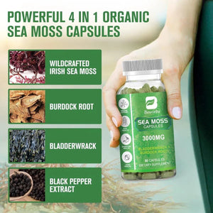 BEWORTHS - Beworths Sea Moss Capsules 3000Mg. 80 Capsulas - The Red Vitamin MX - Suplementos Alimenticios - {{ shop.shopifyCountryName }}