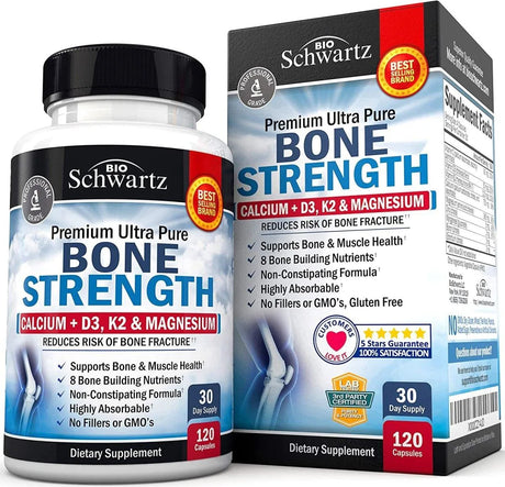 BIO SCHWARTZ - Bio Schwartz Bone Strength Calcium+D3+K2 & Magnesium 120 Capsulas - The Red Vitamin MX - Suplementos Alimenticios - {{ shop.shopifyCountryName }}