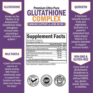 BIO SCHWARTZ - Bio Schwartz Glutathione Complex 60 Capsulas - The Red Vitamin MX - Suplementos Alimenticios - {{ shop.shopifyCountryName }}