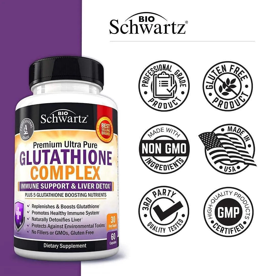 BIO SCHWARTZ - Bio Schwartz Glutathione Complex 60 Capsulas - The Red Vitamin MX - Suplementos Alimenticios - {{ shop.shopifyCountryName }}