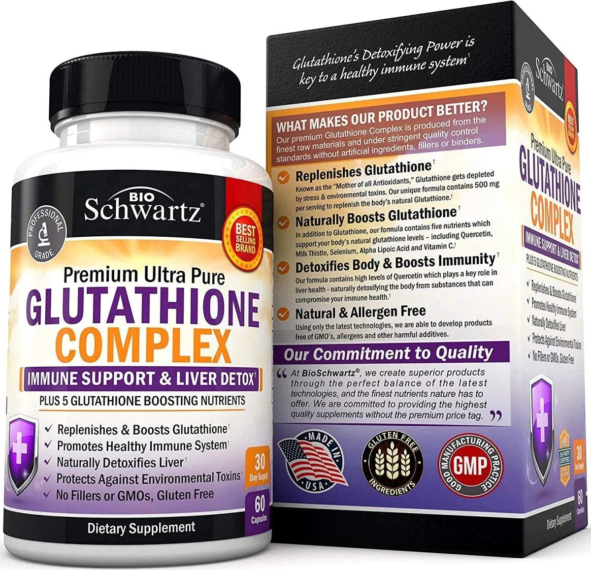 BIO SCHWARTZ - Bio Schwartz Glutathione Complex 60 Capsulas - The Red Vitamin MX - Suplementos Alimenticios - {{ shop.shopifyCountryName }}