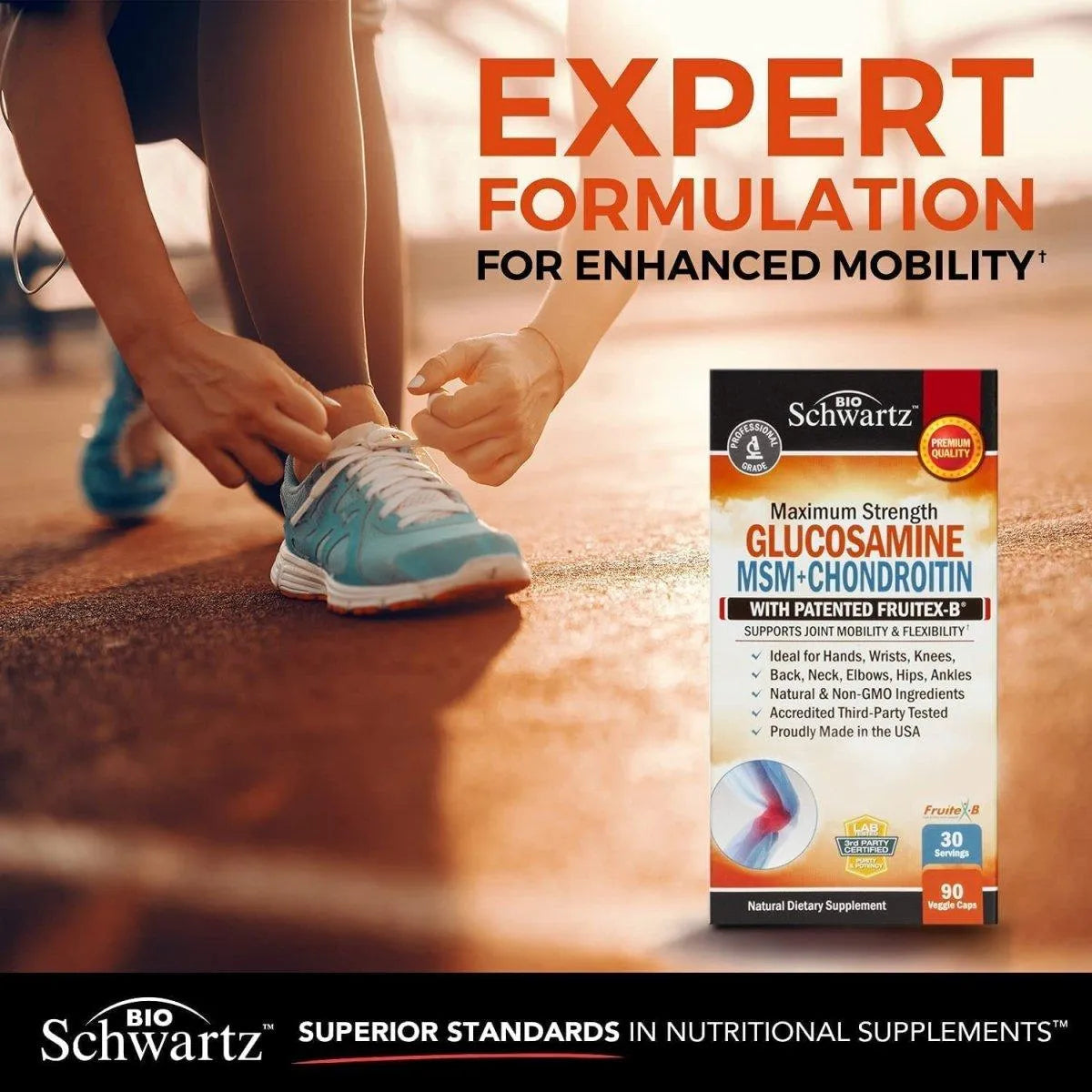 BIO SCHWARTZ - Bio Schwartz Maximum Strength Glucosamine MSM+Chondroitin 90 Capsulas - The Red Vitamin MX - Suplementos Alimenticios - {{ shop.shopifyCountryName }}