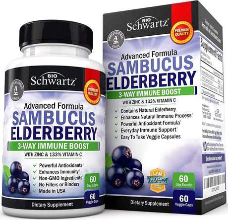 BIO SCHWARTZ - Bio Schwartz Sambucus Elderberry 60 Capsulas - The Red Vitamin MX - Suplementos Alimenticios - {{ shop.shopifyCountryName }}