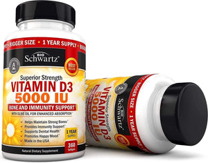 BIO SCHWARTZ - Bio Schwartz Vitamin D3 5,000IU 360 Capsulas - The Red Vitamin MX - Suplementos Alimenticios - {{ shop.shopifyCountryName }}