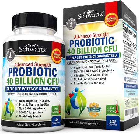BIO SCHWARTZ - BioSchwartz Daily Probiotic 40 Billion CFU 120 Capsulas - The Red Vitamin MX - Suplementos Alimenticios - {{ shop.shopifyCountryName }}