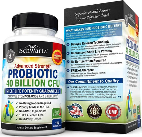 BIO SCHWARTZ - BioSchwartz Daily Probiotic 40 Billion CFU 120 Capsulas - The Red Vitamin MX - Suplementos Alimenticios - {{ shop.shopifyCountryName }}