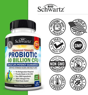 BIO SCHWARTZ - BioSchwartz Daily Probiotic 40 Billion CFU 120 Capsulas - The Red Vitamin MX - Suplementos Alimenticios - {{ shop.shopifyCountryName }}