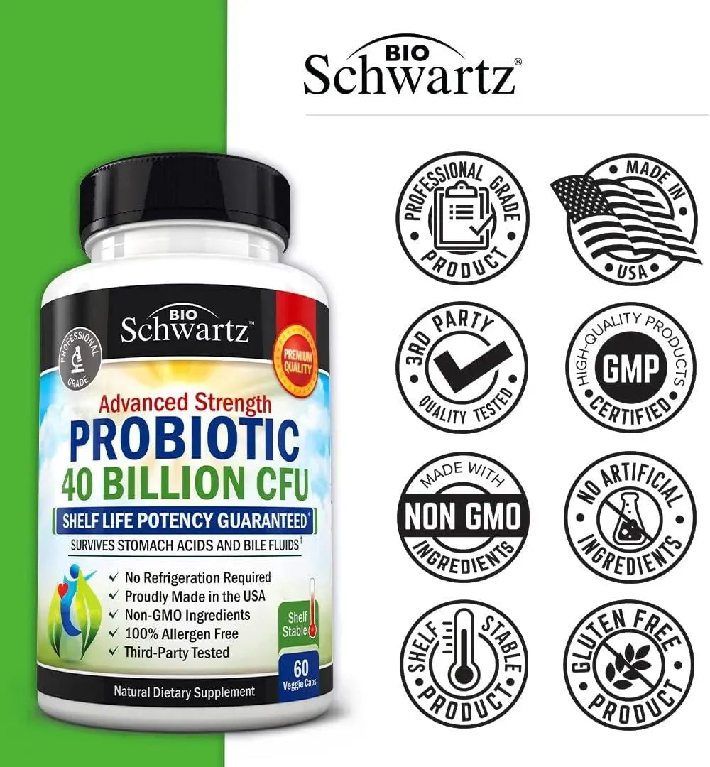 BIO SCHWARTZ - BioSchwartz Daily Probiotic 40 Billion CFU 60 Capsulas - The Red Vitamin MX - Suplementos Alimenticios - {{ shop.shopifyCountryName }}