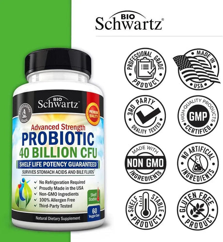 BIO SCHWARTZ - BioSchwartz Daily Probiotic 40 Billion CFU 60 Capsulas - The Red Vitamin MX - Suplementos Alimenticios - {{ shop.shopifyCountryName }}