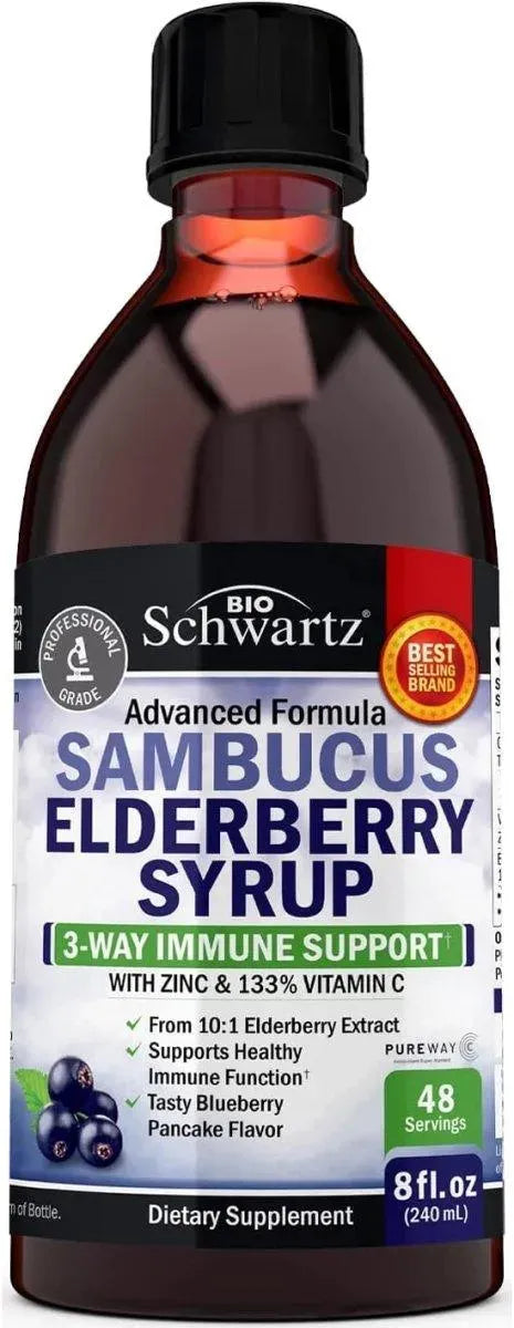 BIO SCHWARTZ - BioSchwartz Elderberry Syrup for Kids and Adults 240Ml. - The Red Vitamin MX - Suplementos Alimenticios - {{ shop.shopifyCountryName }}