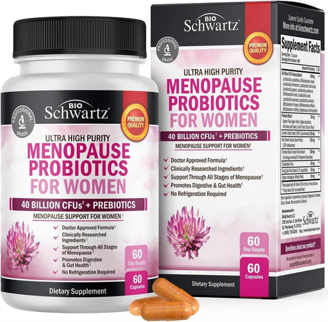 BIO SCHWARTZ - BioSchwartz Menopause Support Probiotics for Women 60 Capsulas - The Red Vitamin MX - Suplementos Alimenticios - {{ shop.shopifyCountryName }}