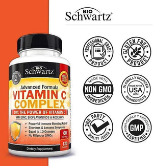 BIO SCHWARTZ - BioSchwartz Vitamin C Complex 120 Capsulas - The Red Vitamin MX - Suplementos Alimenticios - {{ shop.shopifyCountryName }}