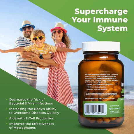 BIO SWISS - Bio Schwiiz Immunity Power Swiss Beta Glucan 1,3, 1,6 420Mg. 60 Capsulas - The Red Vitamin MX - Suplementos Alimenticios - {{ shop.shopifyCountryName }}