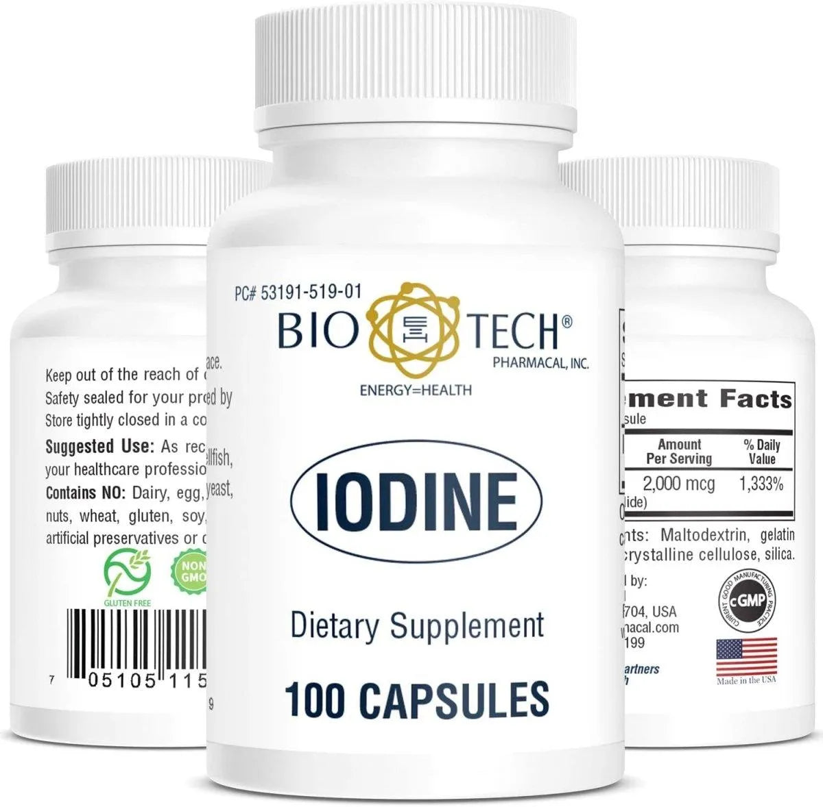 BIO-TECH PHARMACAL - Bio-Tech Pharmacal Iodine 100 Capsulas - The Red Vitamin MX - Suplementos Alimenticios - {{ shop.shopifyCountryName }}