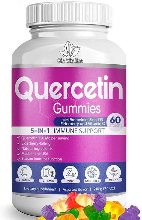 BIO VITALICA - BIO VITALICA Quercetin Gummies 60 Gomitas - The Red Vitamin MX - Suplementos Alimenticios - {{ shop.shopifyCountryName }}