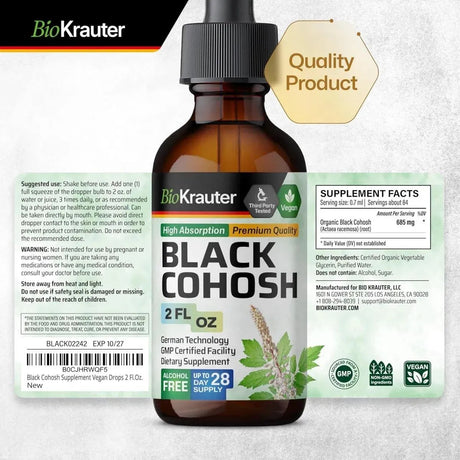 BIOKRAUTER - Bio Krauter Black Cohosh Supplement for Women 2 Fl.Oz. - The Red Vitamin MX - Suplementos Alimenticios - {{ shop.shopifyCountryName }}