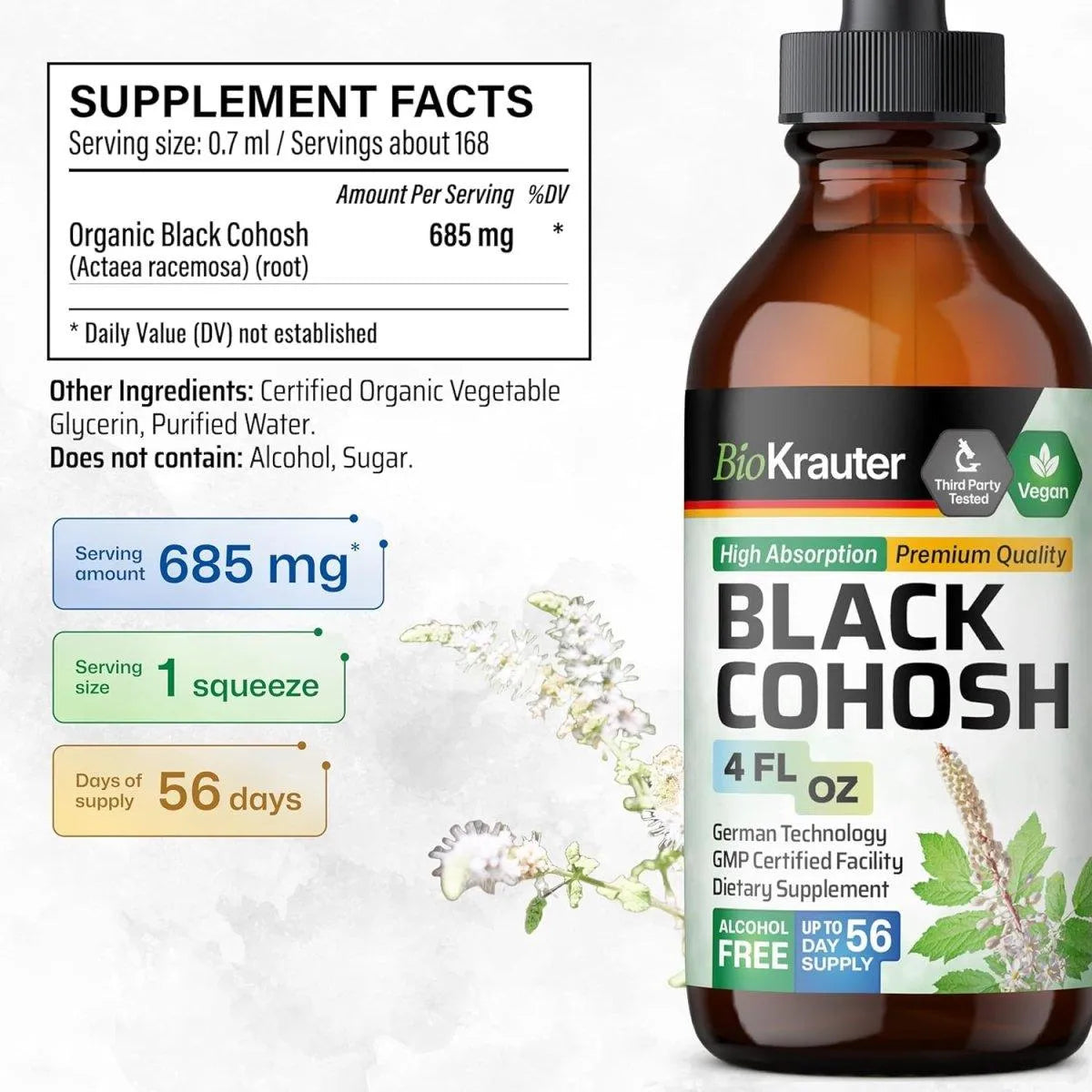 BIOKRAUTER - Bio Krauter Black Cohosh Supplement for Women 4 Fl.Oz. - The Red Vitamin MX - Suplementos Alimenticios - {{ shop.shopifyCountryName }}