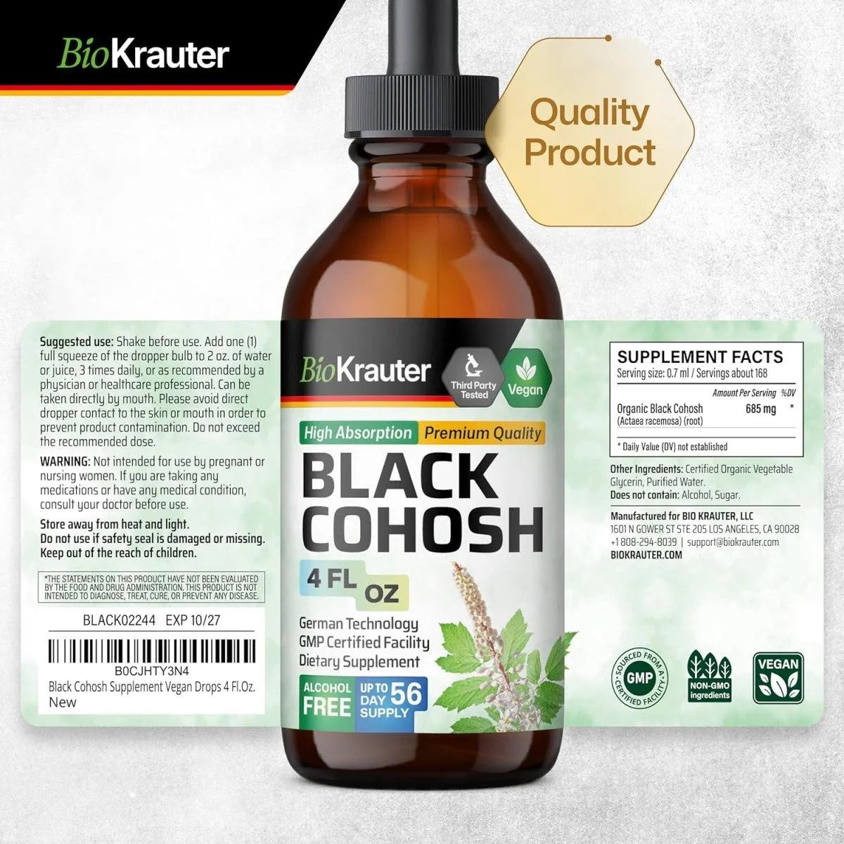 BIOKRAUTER - Bio Krauter Black Cohosh Supplement for Women 4 Fl.Oz. - The Red Vitamin MX - Suplementos Alimenticios - {{ shop.shopifyCountryName }}