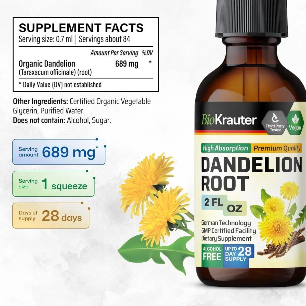 BIOKRAUTER - Bio Krauter Dandelion Root Tincture 2 Fl.Oz. - The Red Vitamin MX - Suplementos Alimenticios - {{ shop.shopifyCountryName }}