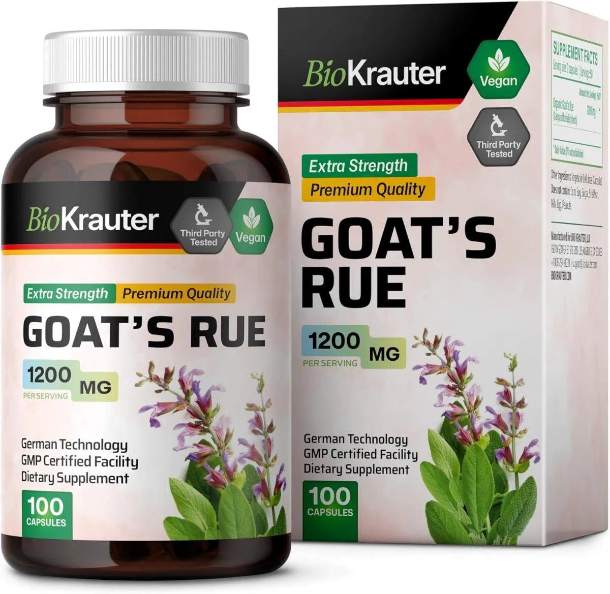 BIOKRAUTER - Bio Krauter Goats Rue Lactation Support 1200Mg. 100 Capsulas - The Red Vitamin MX - Suplementos Alimenticios - {{ shop.shopifyCountryName }}