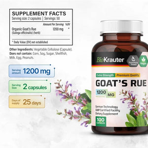 BIOKRAUTER - Bio Krauter Goats Rue Lactation Support 1200Mg. 100 Capsulas - The Red Vitamin MX - Suplementos Alimenticios - {{ shop.shopifyCountryName }}