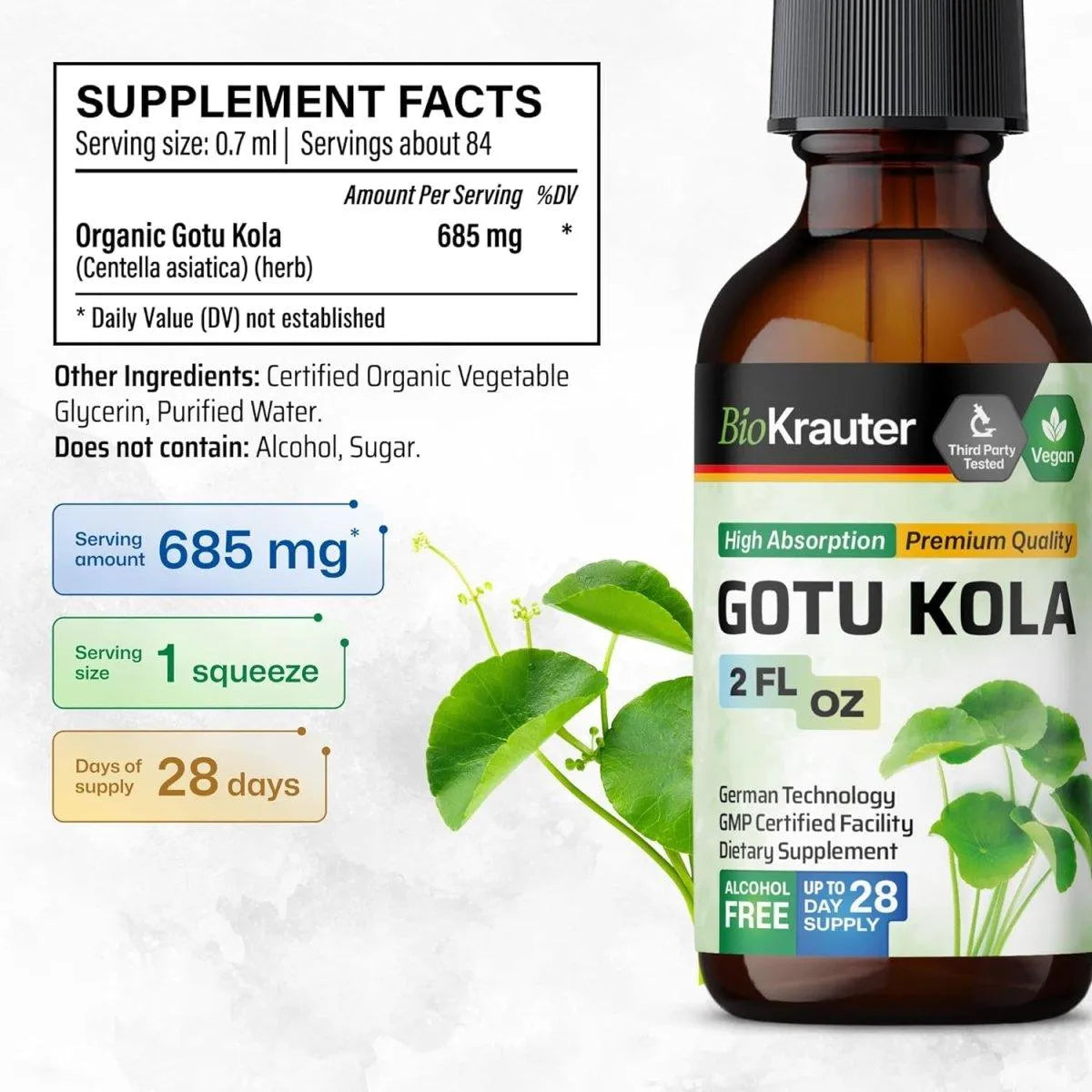 BIOKRAUTER - Bio Krauter Gotu Kola Tincture 2 Fl.Oz. - The Red Vitamin MX - Suplementos Alimenticios - {{ shop.shopifyCountryName }}