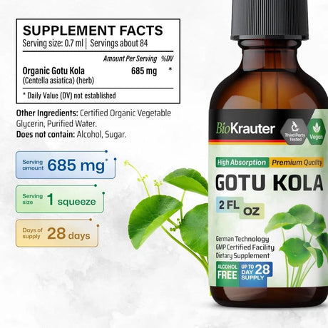 BIOKRAUTER - Bio Krauter Gotu Kola Tincture 2 Fl.Oz. - The Red Vitamin MX - Suplementos Alimenticios - {{ shop.shopifyCountryName }}