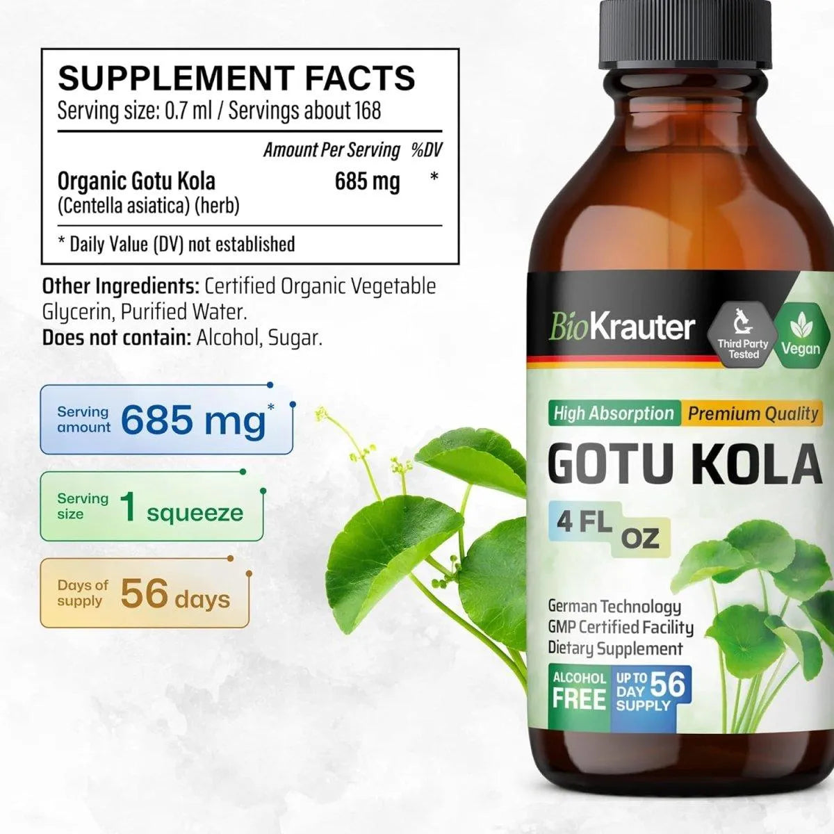 BIOKRAUTER - Bio Krauter Gotu Kola Tincture 4 Fl.Oz. - The Red Vitamin MX - Suplementos Alimenticios - {{ shop.shopifyCountryName }}