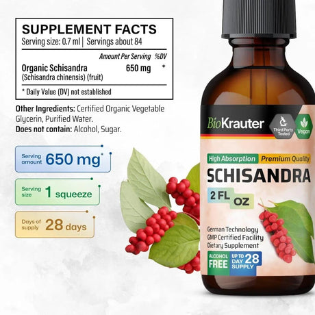 BIOKRAUTER - BIO KRAUTER Schisandra Tincture 2 Fl.Oz. - The Red Vitamin MX - Suplementos Alimenticios - {{ shop.shopifyCountryName }}