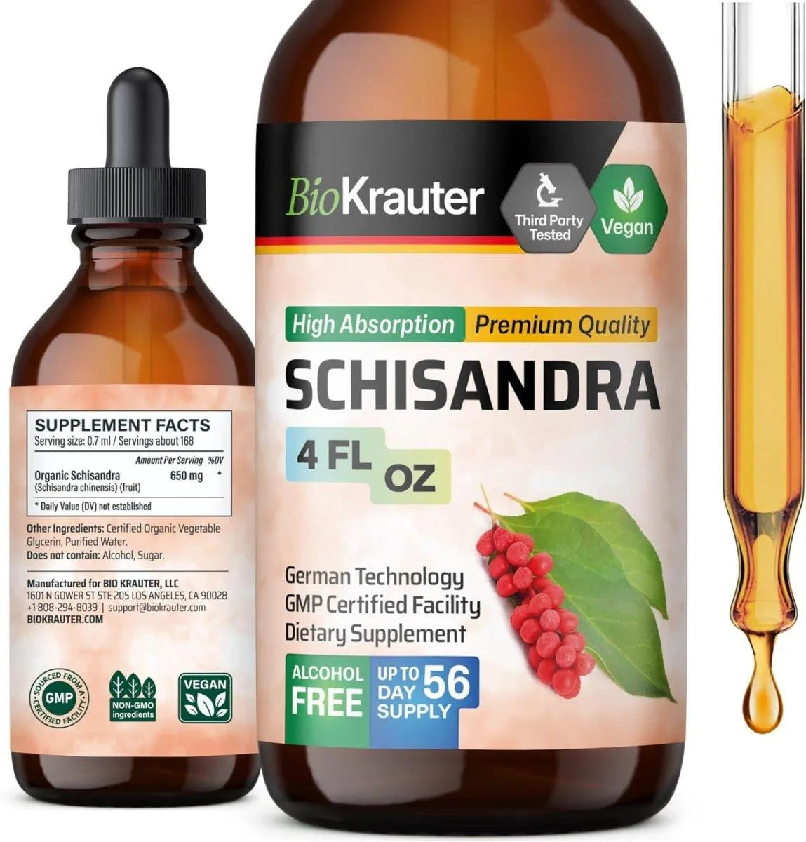 BIOKRAUTER - BIO KRAUTER Schisandra Tincture 4 Fl.Oz. - The Red Vitamin MX - Suplementos Alimenticios - {{ shop.shopifyCountryName }}