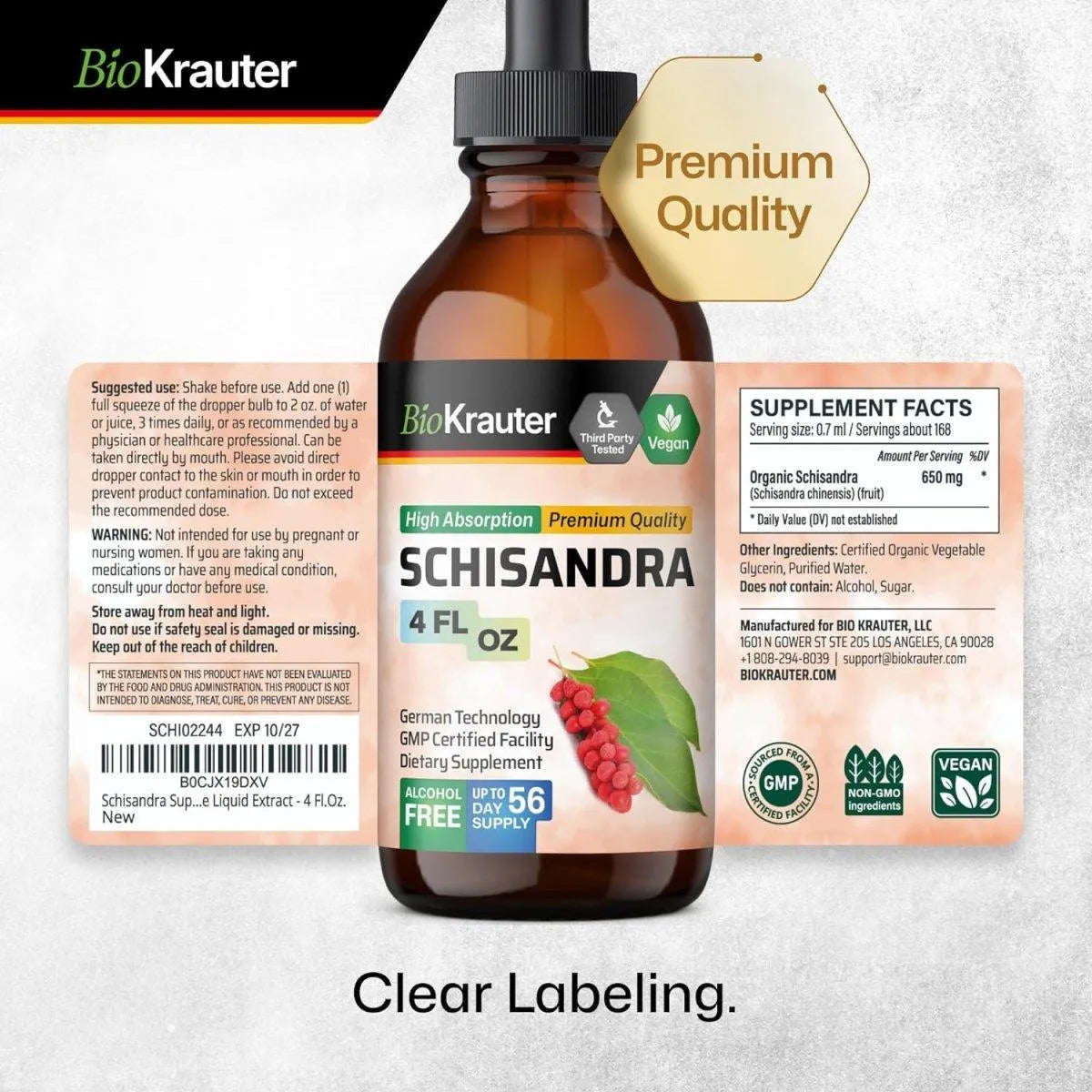 BIOKRAUTER - BIO KRAUTER Schisandra Tincture 4 Fl.Oz. - The Red Vitamin MX - Suplementos Alimenticios - {{ shop.shopifyCountryName }}