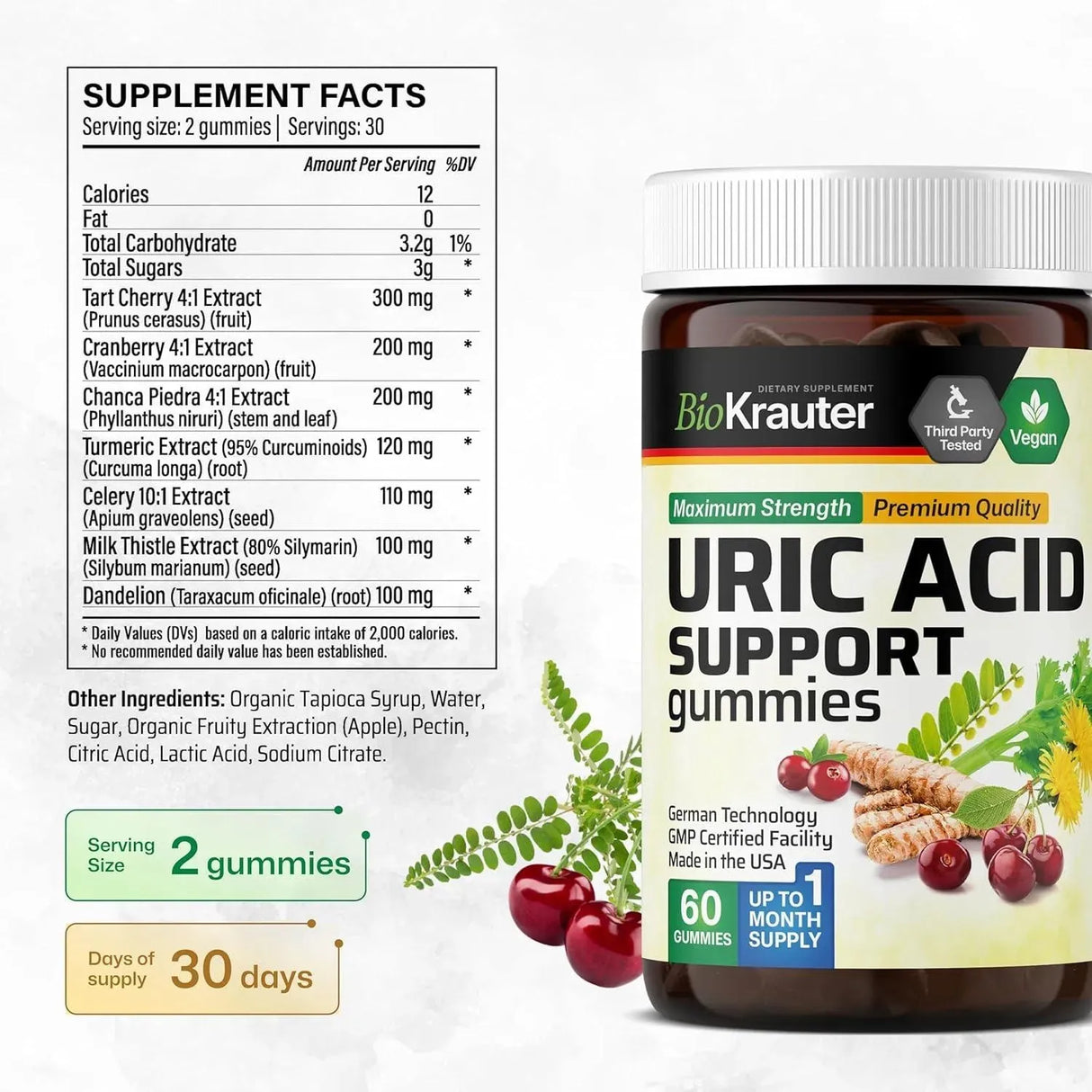 BIOKRAUTER - BioKrauter Uric Acid Support Gummies 60 Gomitas - The Red Vitamin MX - Suplementos Alimenticios - {{ shop.shopifyCountryName }}