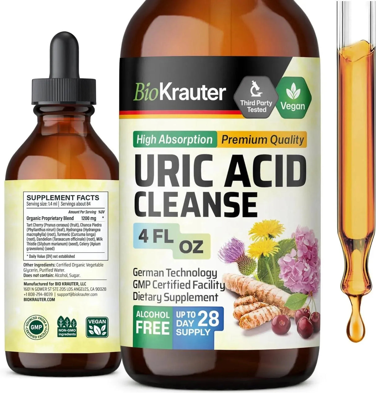 BIOKRAUTER - BioKrauter Uric Acid Support Tincture 4 Fl.Oz. - The Red Vitamin MX - Suplementos Alimenticios - {{ shop.shopifyCountryName }}