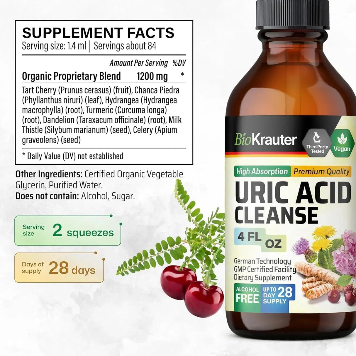 BIOKRAUTER - BioKrauter Uric Acid Support Tincture 4 Fl.Oz. - The Red Vitamin MX - Suplementos Alimenticios - {{ shop.shopifyCountryName }}